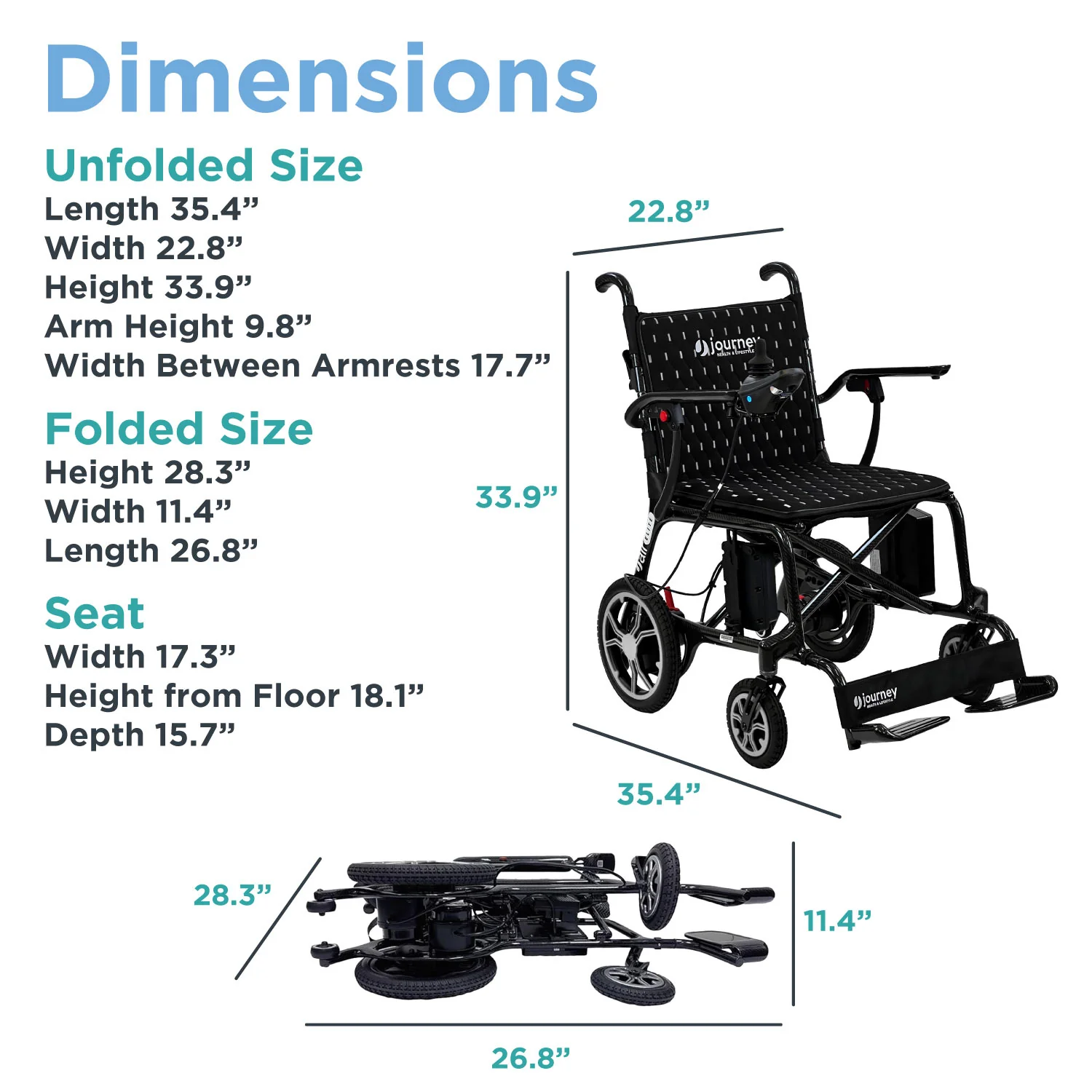Journey Air Elite Lightweight Folding Power Chair - Image 6