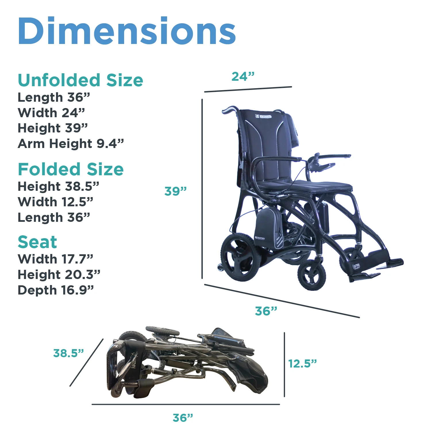 Journey Air Elite Max Ultra-Lightweight Portable Power Chair - Image 3