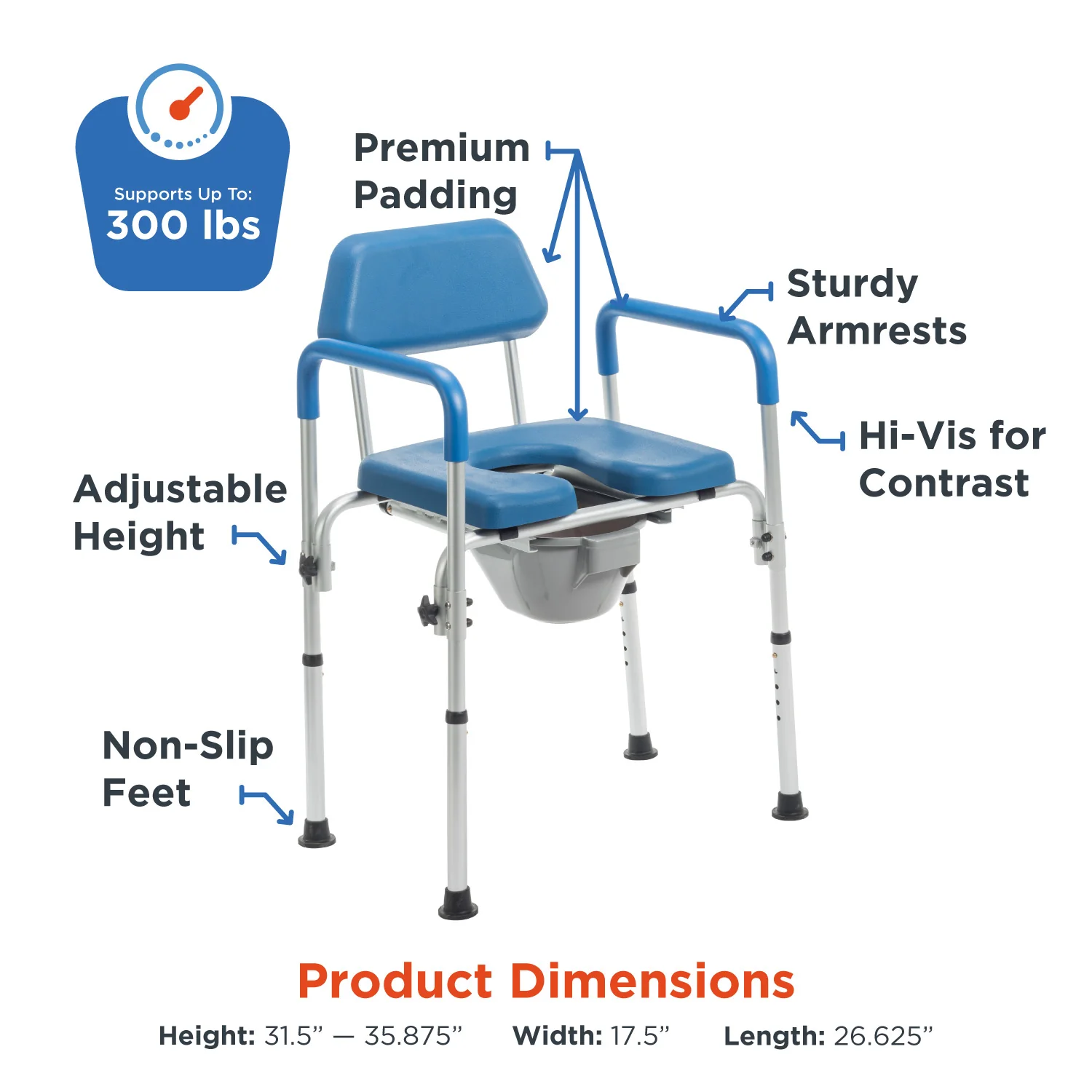 Journey SoftSecure 3-in-1 Commode Chair with Microban Protection - Image 4