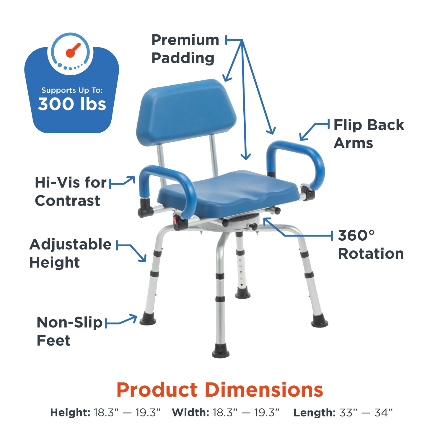 Journey SoftSecure Rotating Shower Chair with Microban Protection - Image 3
